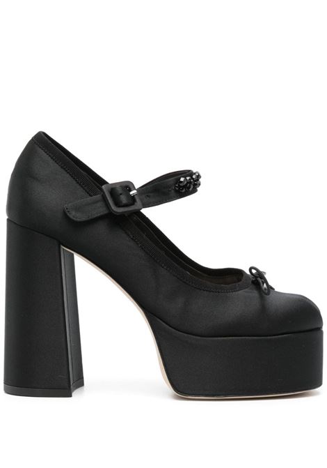 Black 125mm heart-toe pumps - women